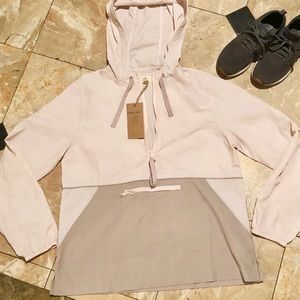 THREAD & SUPPLY light pink and grey windbreaker